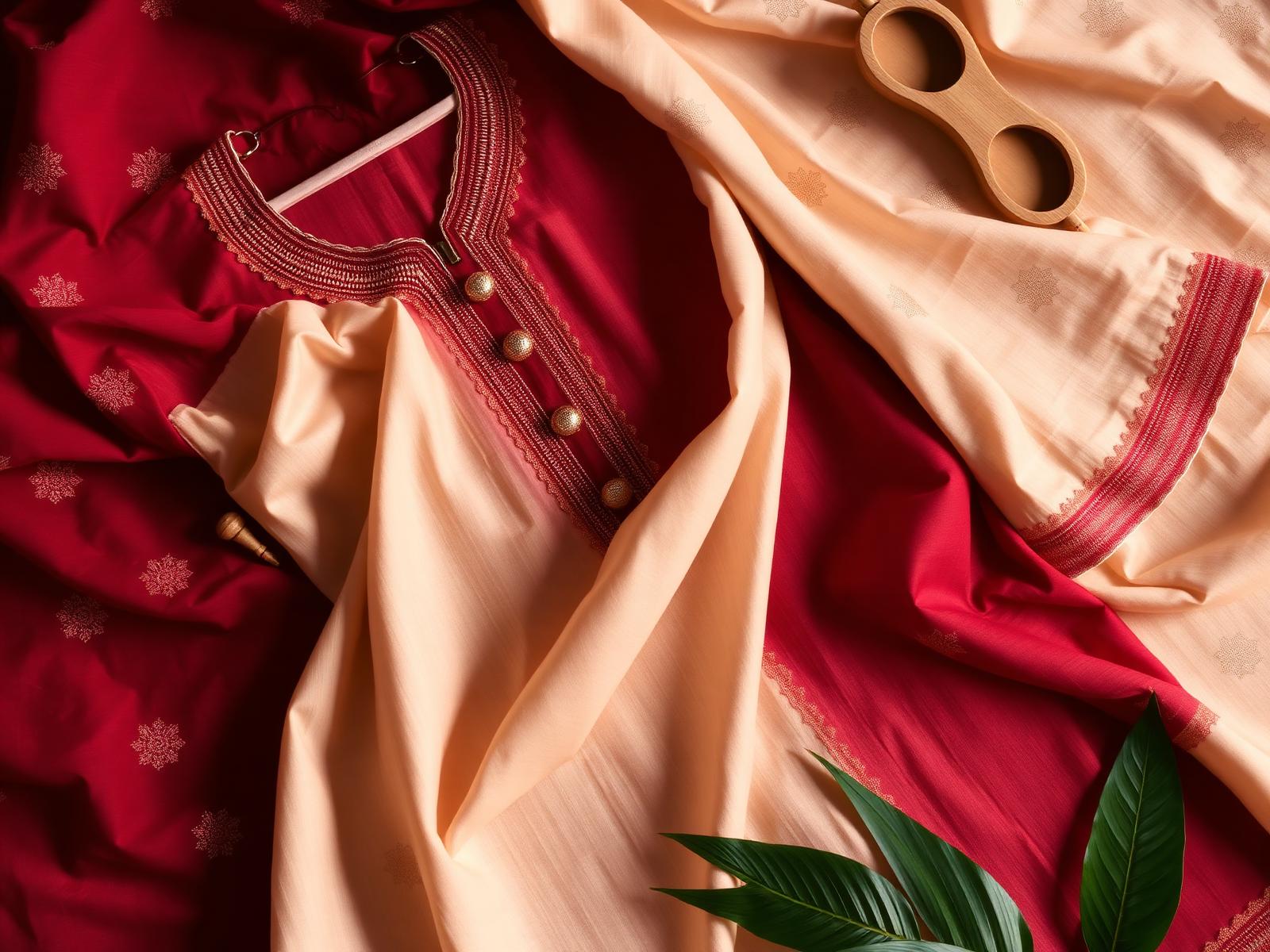 Kurti fabric flatlay